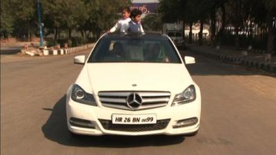 Mr Sehrawat in his Mercedses car
