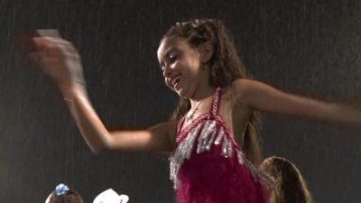 A girl rehearses for the Rio carnival