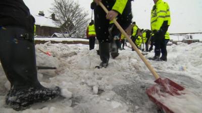 Clearing snow