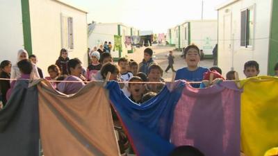 Children in the Zaatari refugee camp