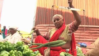 Vegetable seller in India