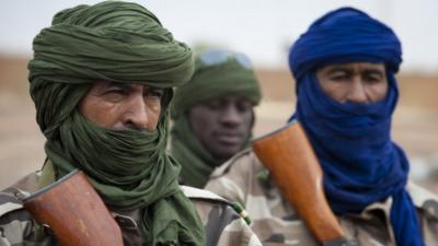 Chad soldiers standing at Goa airport