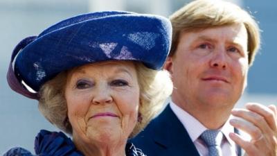 Queen Beatrix and her son Crown Prince Willem-Alexander of the Netherlands