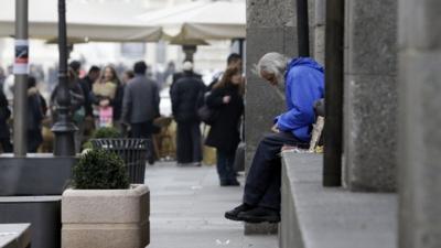 A homeless man