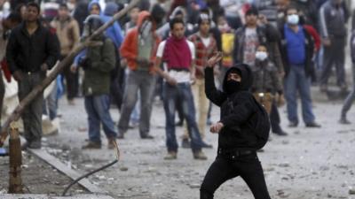 Protestors in Simon Bolivar Square, Egypt