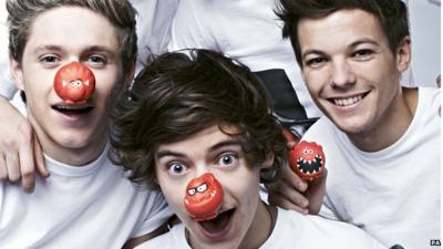 One Direction with red noses