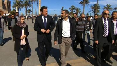 David Cameron in Martyr's Square in Libya