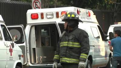 Fireman at scene of blast