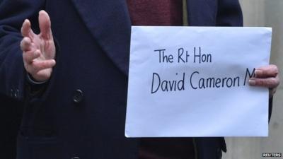 A letter addressed to Prime Minister David Cameron