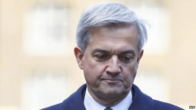 Chris Huhne arriving at Southwark Crown Court