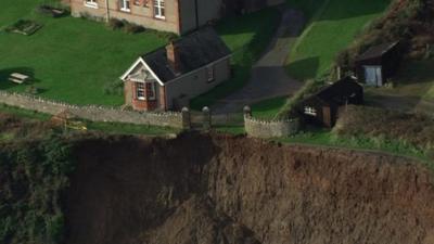 Landslip along the South West Coast Path