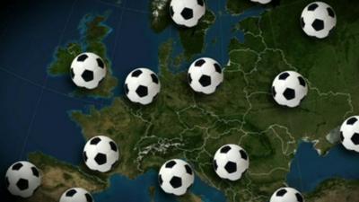 Map covered in footballs