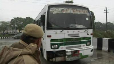 The bus believed to have been used in the attack was brought to the Delhi court