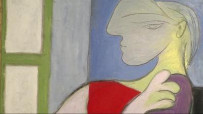 Close up of Picasso's Femme Assise Pres d'une Fenetre