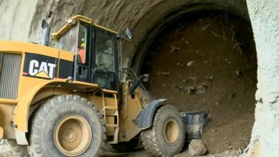 Work on the exploratory tunnel