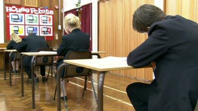 Pupils sitting exam