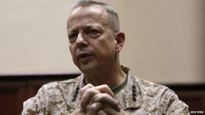 General John Allen, the outgoing commander of U.S. and NATO forces in Afghanistan