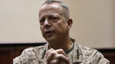 General John Allen, the outgoing commander of U.S. and NATO forces in Afghanistan