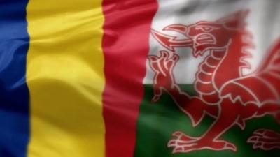 Flags of Romania and Wales