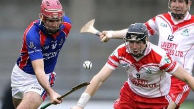 Match action from Loughgiel against St. Thomas