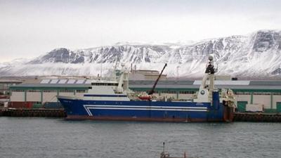 Fishing boat in Icelandic harbour