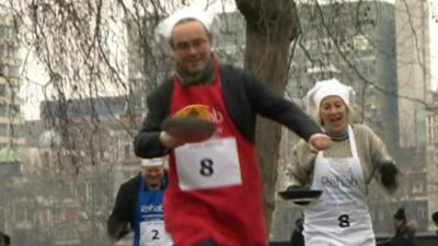 MPs in pancake race