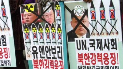 Posters condemn North Korea's leader