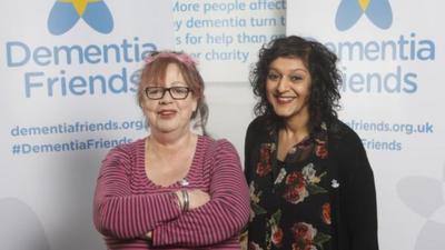 Jo Brand and Meera Syal become 'dementia friends'.