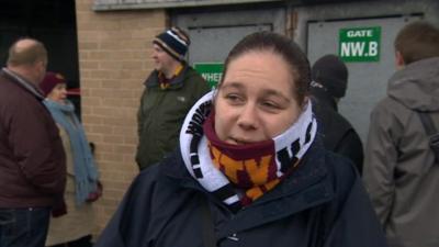 Bradford City fans outside Valley Parade