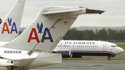 American Airlines and US Airways aeroplanes