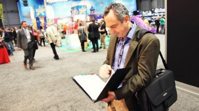 Board game designer David Fox at Toy Fair