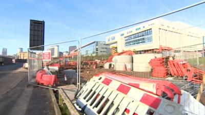 Building work at Birmingham University's new campus