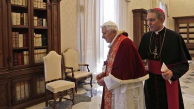 Pope Benedict XVI with his secretary Georg Gaenswein