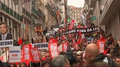 Protesters against austerity measures