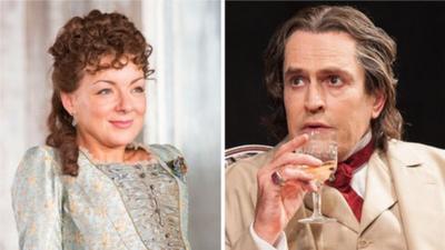 Sheridan Smith as Hedda Gabler and Rupert Everett as Oscar Wilde in The Judas Kiss