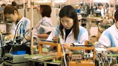 Workers of Japanese electronics giant Sony