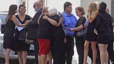 Reeva Steenkamp's family at her funeral