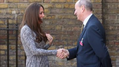 Duchess of Cambridge meeting Nick Barton, Hope House