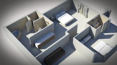 Graphic of the inside of Oscar Pistorius' home