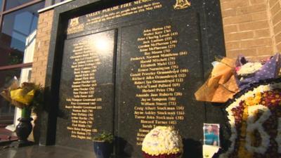 Memorial at Bradford City's ground