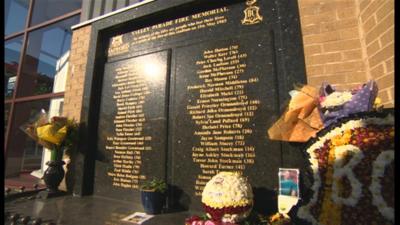 Memorial at Bradford City's ground