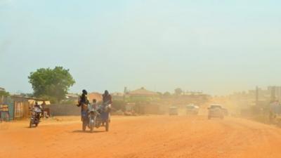 One of Juba's many unpaved roads