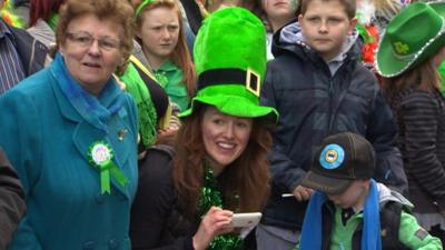 St Patrick's Day crowd