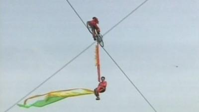 Chinese tightrope performers