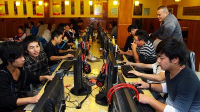 An internet cafe in China