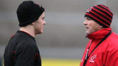 Paddy Jackson with Ulster Coach Mark Anscombe