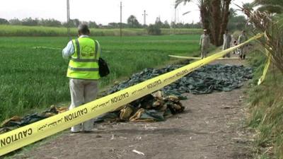 Officials near crash scene