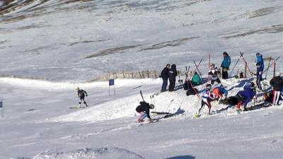 Skiers on Cairngorm