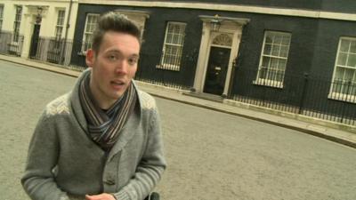 Martin Dougan outside of No 10 Downing Street