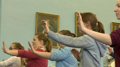 Nannies learning martial arts